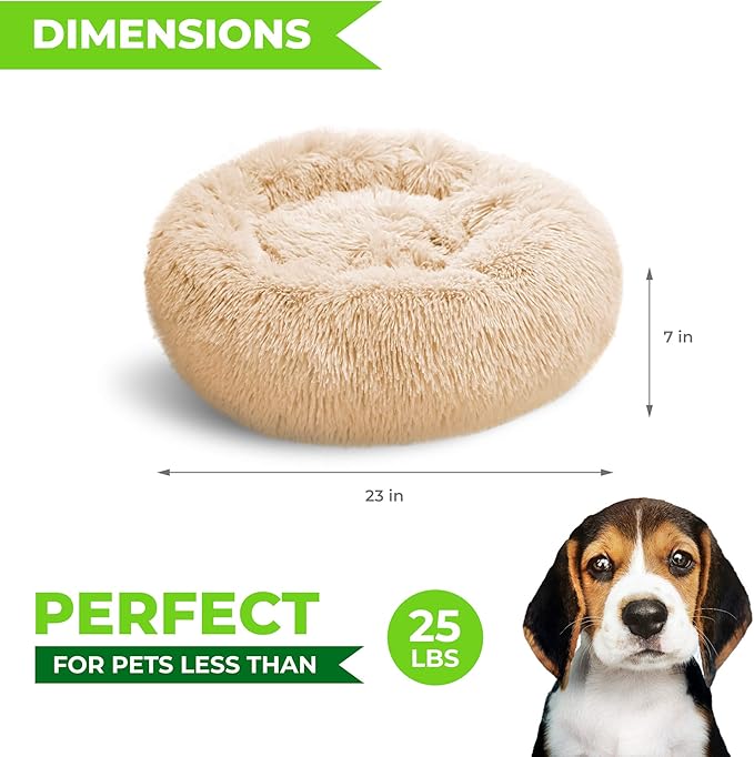 Whiskers & Friends Cat Bed, Cat Beds for Indoor Cats Washable, Small Dog Bed Calming Pet Bed, Cat Beds & Furniture, Large Cat Bed, Kitty Kitten Bed