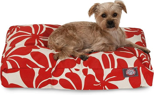 Red Plantation Small Rectangle Indoor Outdoor Pet Dog Bed With Removable Washable Cover By Majestic Pet Products
