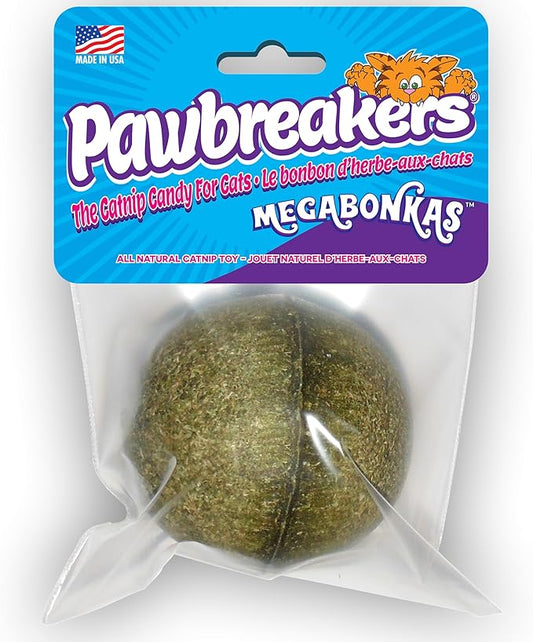 1-MegaBonkas Catnip Ball - All Natural Cat Treats, Medical Grade Catnip Treat and Toy, Catnip for Cats, Safe & Digestible, Hypoallergenic & Vegan - 3 oz - 2.25 inches diameter, Made in USA