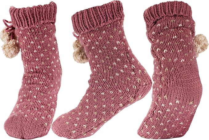 BambooMN Extra Thick Cozy Fuzzy Animal Thermal Cabin Plush Fleece-lined Knitted Crew Socks