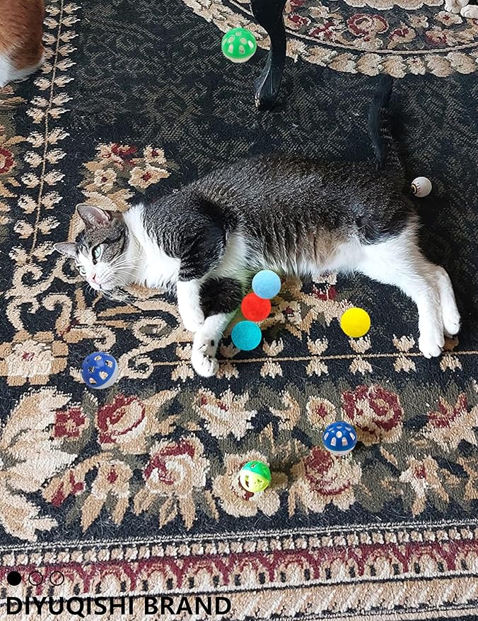 27 Pcs Cat Toys for Indoor Cats - Assorted Variety Pack with Wind-Up Mouse and Chicken, Bell Balls, and Plush Spheres for Endless Active Fun and Engagement