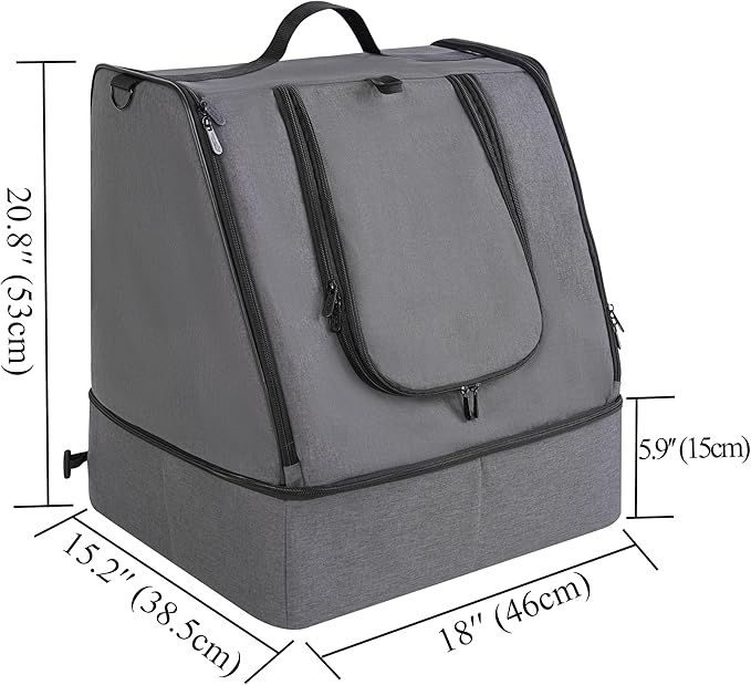 apollo walker Portable Cat Travel Litter Box with Zipped Waterproof Bag,No Collapse with Hard Base Insert at Bottom, No Leakage, No Smell, Easy to Carry, Easy to Use in Hotels, Car Gray