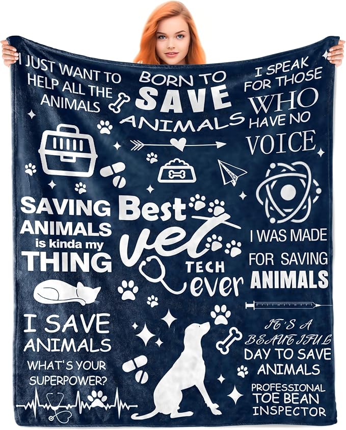 Vet Tech Gifts, Vet Tech Week Gifts, Vet Tech Week Gifts Bulk, Vet Tech Appreciation Gifts, Best Veterinarian Gifts, Best Vet Tech Ever Gift, Veterinary Technician Week Gifts Blanket 60"X50"