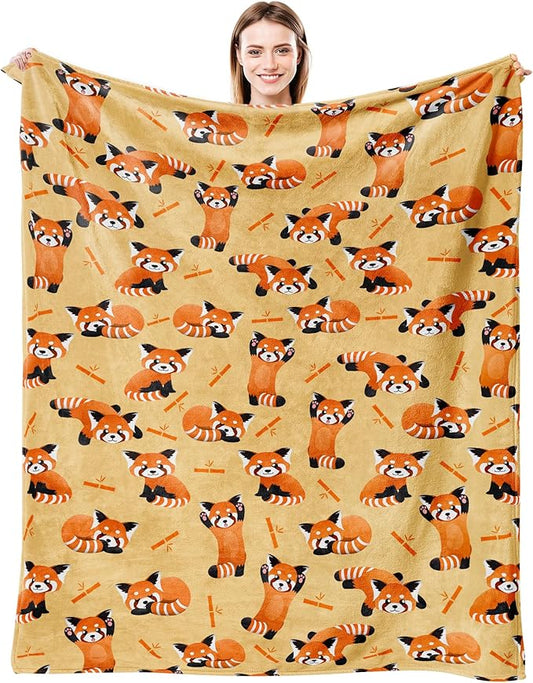 Red Panda Blanket Ultra Soft Flannel Merch Red Panda Throw Blanket Stuff Gifts for Red Panda Bamboo Lovers Blankets for Girls Boys Kids Women Adults 50"X 40"
