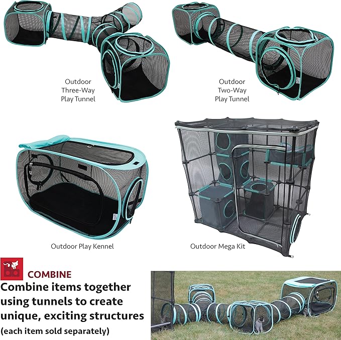 Kitty City Outdoor Catio Mega Kit for Cats, Replacement Parts, and 10' Tunnels