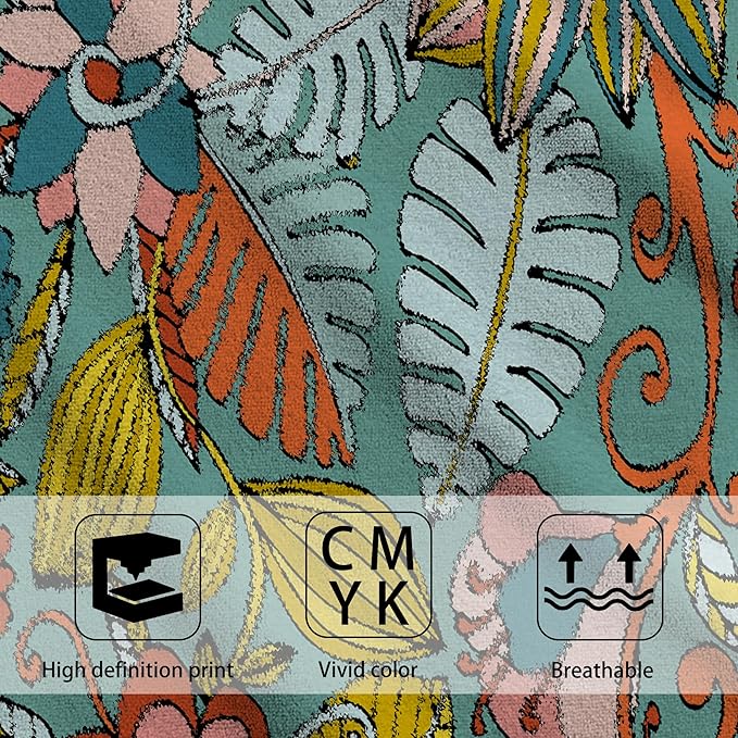 Boho Floral Tropical Leaves Bathroom Hand Towel Set of 2,Colorful Flowers Botanical Leaves Fingertip Towel Kitchen Hand Towel,Soft Absorbent Decorative Guest Towel Hand Bath Towel for Hotel Home