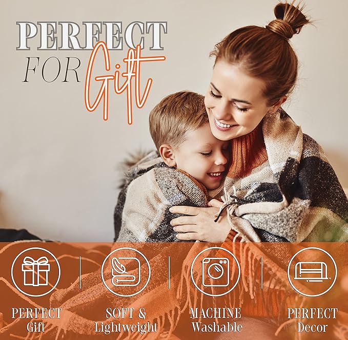 Elegant Comfort Luxury Velvet Super Soft Christmas Prints Fleece Blanket-Holiday Theme Home Décor Fuzzy Warm and Cozy Throws for Winter Bedding, Couch and Gift, 50 x 60 inch, Ivory Christmas Tree