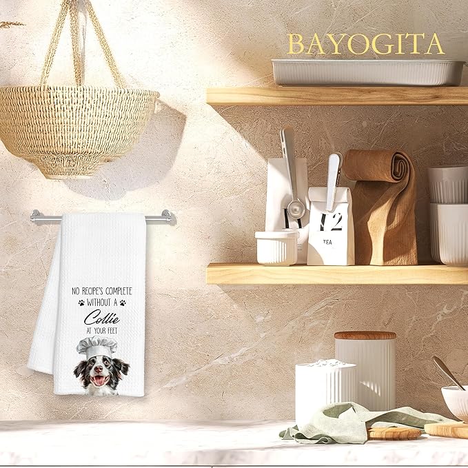 Border Collie Gifts Kitchen Towels Decorative, Border Collie Gifts for Women Dish Tea Towels for Kitchen Drying, Dog Mom Lovers Gifts Hand Towels, 16x24 Inch