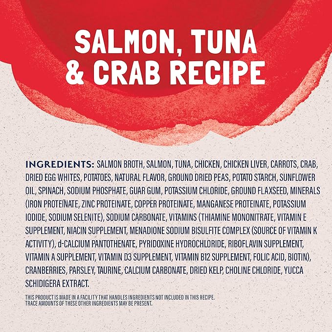 Natural Balance Original Ultra Platefulls Adult Grain-Free Wet Cat Food, Salmon, Tuna & Crab Recipe in Gravy, 3 Ounce Pouch (Pack of 24)