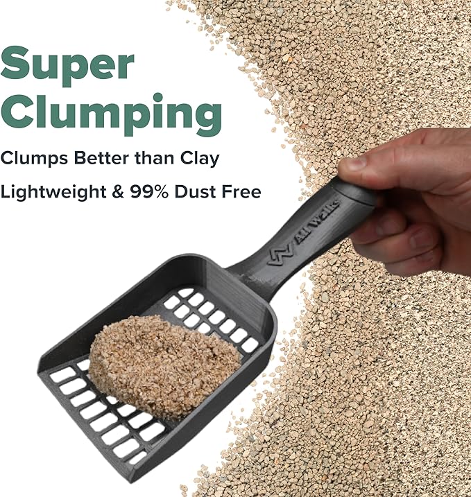 All Walks Plant Based Hemp Kitty Litter | 10 lb Bag | Super Clumping | Fragrance Free Kitty Litter | Odor Control for Cats