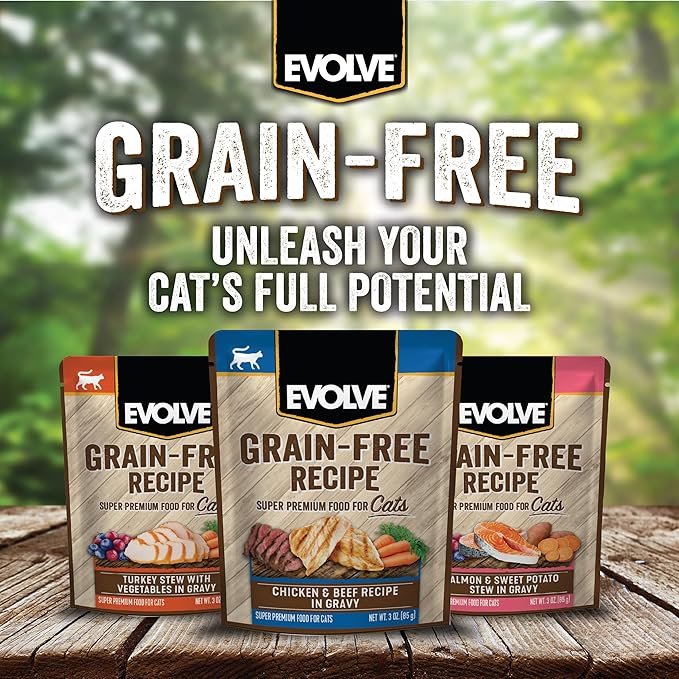 Evolve Grain Free Chicken & Beef Recipe in Gravy Wet Cat Food | 3 oz - 24 pk
