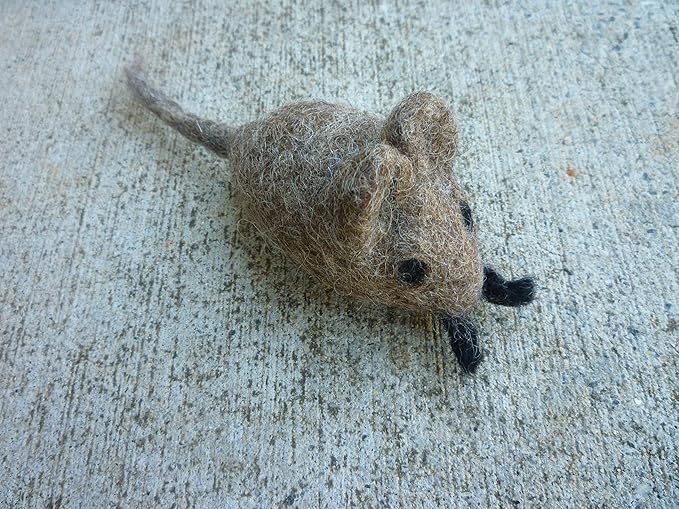 Felt Wool Ball and Mouse Toys for Cats and Kittens, Adorable Colorful Soft Quiet Fabric Balls, Without Catnip, Handmade - for Cat Lovers, 2 Felt Mice 3 Felt Balls