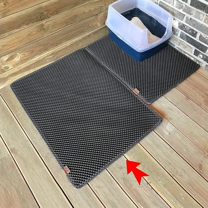 BlackHole Litter Mat Blackhole Cat Litter Mat - Extra-Large Size Rectangular 36" X 25" (Dark Gray)