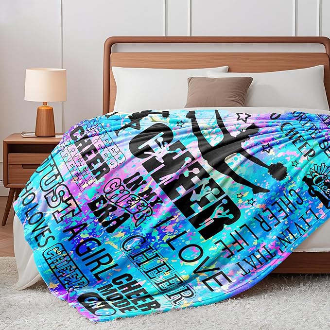 Cheerleader Gifts Blanket for Girls Teens Cheer Blankets for Girls Cheerleading Throw Blanket Cheer Gifts Stuff 50"X40"