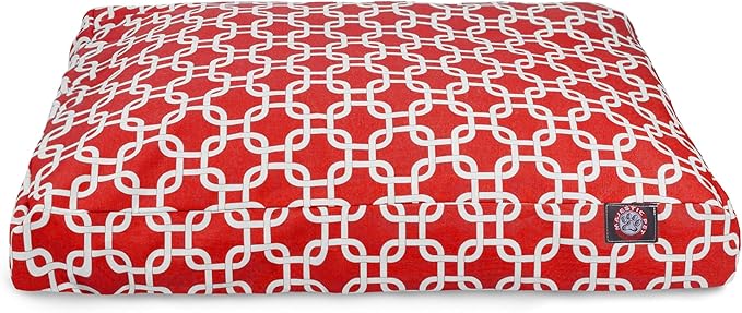 Red Links Extra Large Rectangle Indoor Outdoor Pet Dog Bed With Removable Washable Cover By Majestic Pet Products