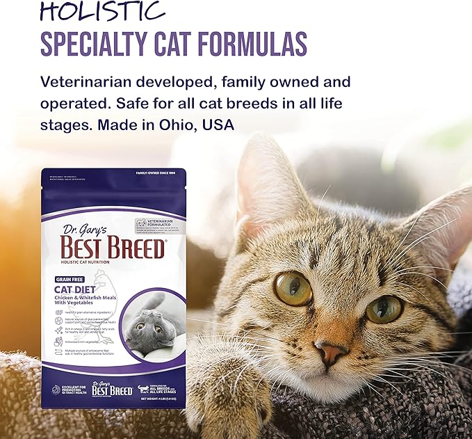 Best Breed Dr. Gary's Grain Free Cat Diet Slow-Cooked in USA [Natural Dry Dog Food for All Ages] - 12lbs.