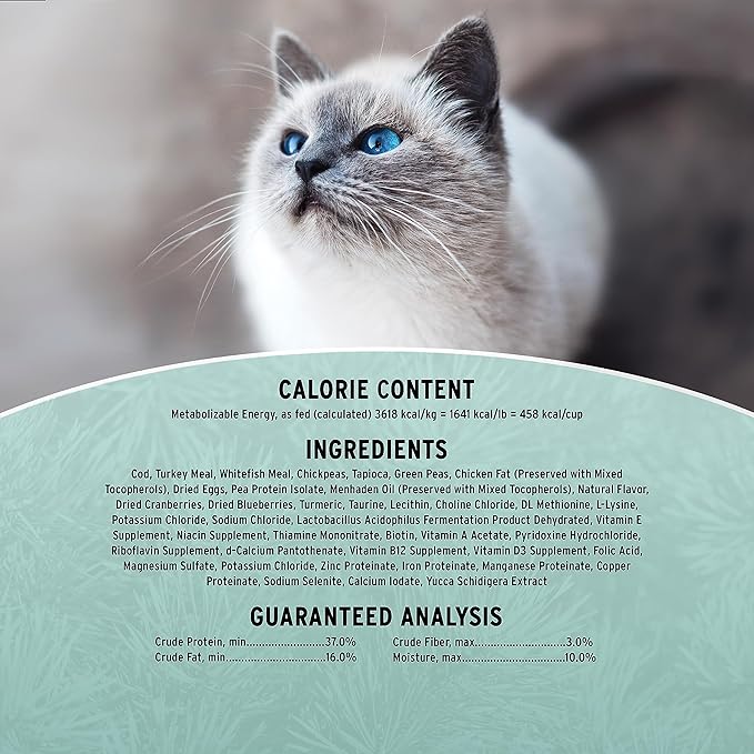 Annamaet Grain-Free Feline Sustain No. 29 Formula Dry Cat Food, (Line-Caught Cod & Free-Range Turkey), 4-lb Bag, Brown