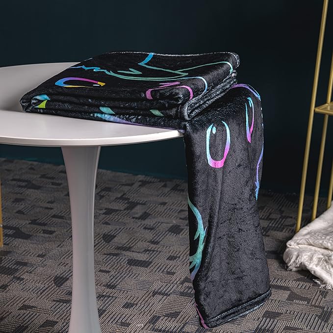 Flannel Throw Blanket Cute Cat All Season Super Soft Cozy Blanket for Bed or Couch Blanket Twin Size (59"x47"),Cartoon Animals Throws Print Throw Blanket 4 Size for Kids Girls Boys