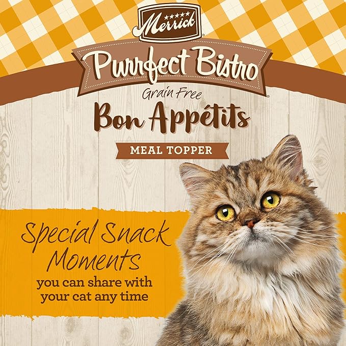Merrick Purrfect Bistro Bon Appetits Premium Grain Free Wet Cat Food Topper, Chicken Recipe Chunks In Gravy - (Pack of 24) 3 oz. Pouches
