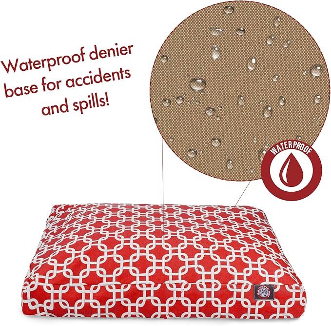 Red Links Extra Large Rectangle Indoor Outdoor Pet Dog Bed With Removable Washable Cover By Majestic Pet Products