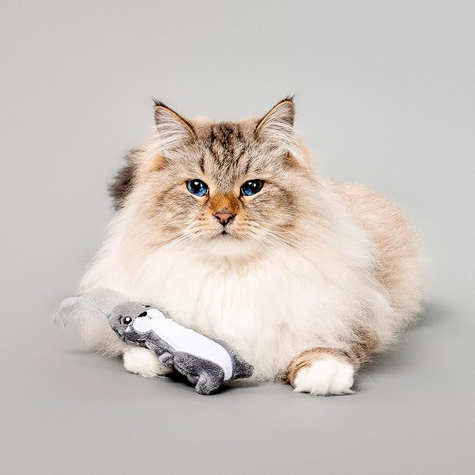 Stuffed Animal Cat Toy | Arctic Collection | Feather Arctic Hare Toy for Indoor Cats | Cute Interactive Plush Toys for Swatting & Playing | Made of Eco-Friendly & Recycled Materials - Go Green