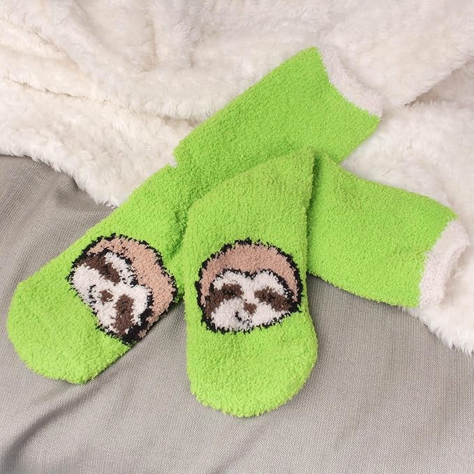 BambooMN Women's Super Soft Warm Microfiber Fuzzy Cozy Animal Socks or Christmas Winter Animal Socks, Value Pack