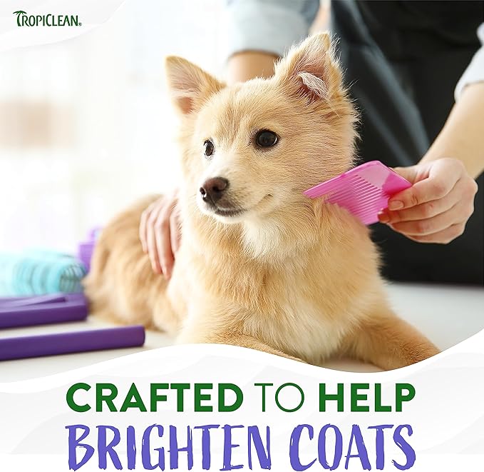 TropiClean Whitening Cat & Dog Shampoo, Puppy & Kitten Safe, Whitening & Brightening, For All Coat & Color Types, Made in the USA, 2.5 gallon