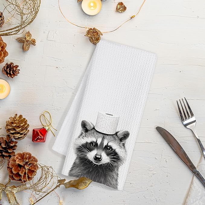 Raccoon Gifts: Decorative Hand Towels, Kids' Bathroom Decor, 16x24 Inch