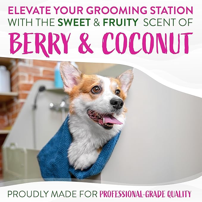 TropiClean Deodorizing Cat & Dog Shampoo for Smelly Pets | Puppy & Kitten Safe, Long-Lasting Odor Control, Berry Scent | Made in the USA | 2.5 Gallon