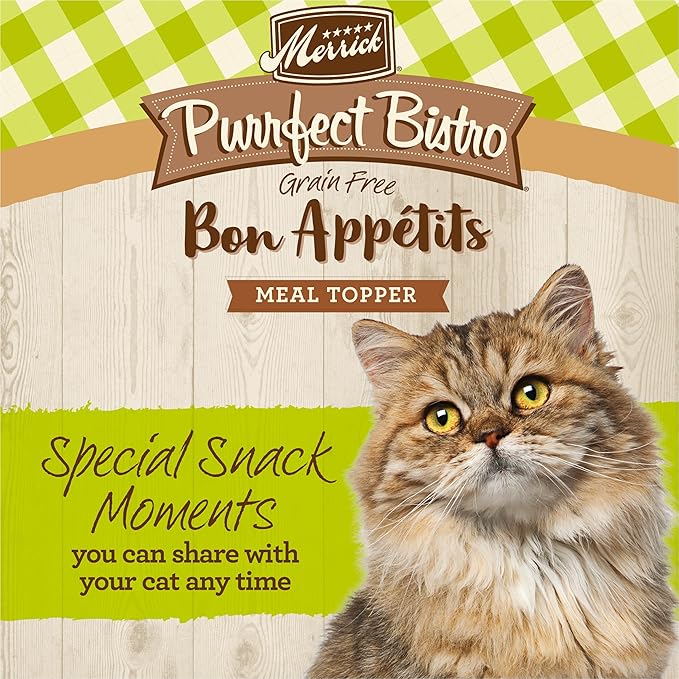 Merrick Purrfect Bistro Bon Appetits Premium Grain Free Wet Cat Food Topper, Turkey Recipe Chunks in Gravy - (Pack of 24) 3 oz. Pouches