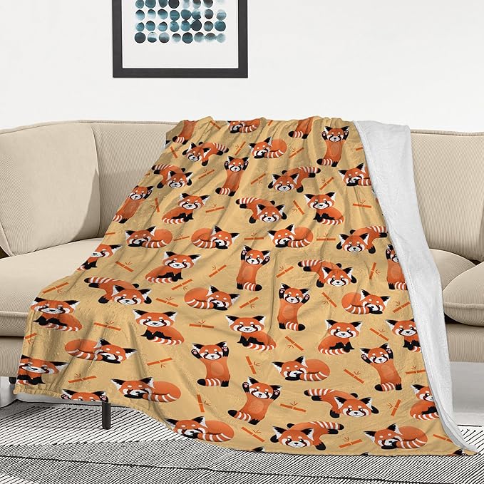 Red Panda Ultra Soft Flannel Merch Throw Blanket - Gifts for Bamboo Lovers - Blankets for Girls, Boys, Kids, Women, Adults - 80"X60"