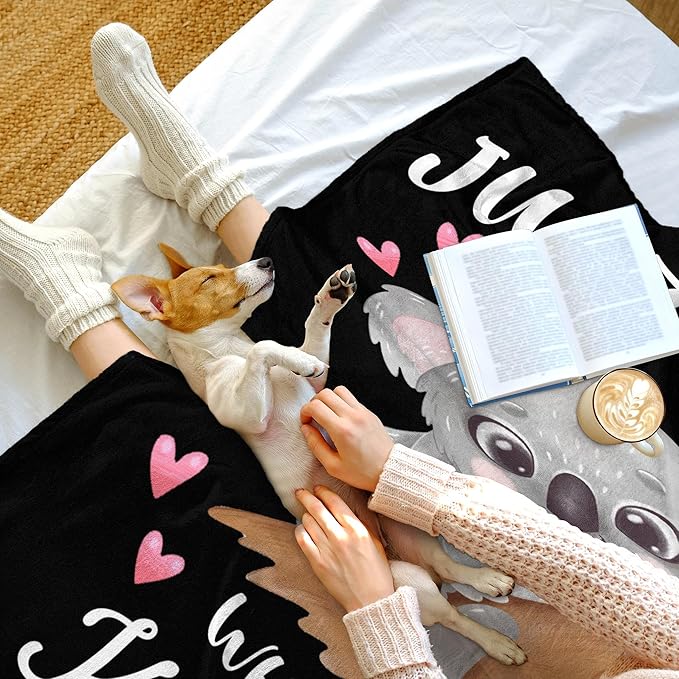 Koala Blanket Ultra Soft Flannel Throw Blanket Just a Girl Who Loves Koalas Blankets for Kids Adults Women Gifts 50"X 40"