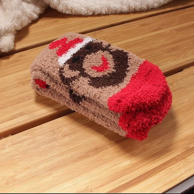 BambooMN Women's Super Soft Warm Microfiber Fuzzy Cozy Animal Socks or Christmas Winter Animal Socks, Value Pack