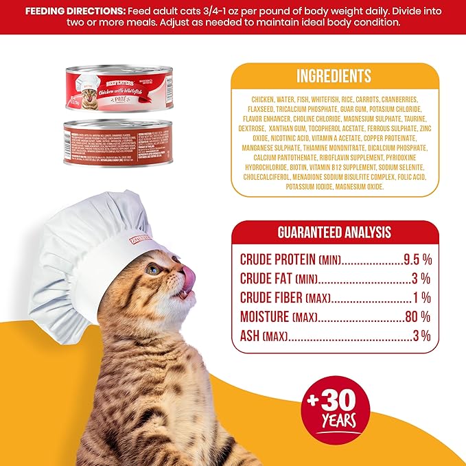 Beefeaters Cat Treats - Chicken Whitefish Pate 5.5oz, Case of 24 | Premium Wet Cat Food, Essential Nutrients, No Artificial Additives | Supports Immune System & Vision | Training Treats
