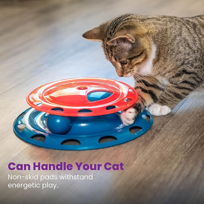 Catstages Catnip Chase Track Red and Blue Interactive Cat Toy, All Breed Sizes