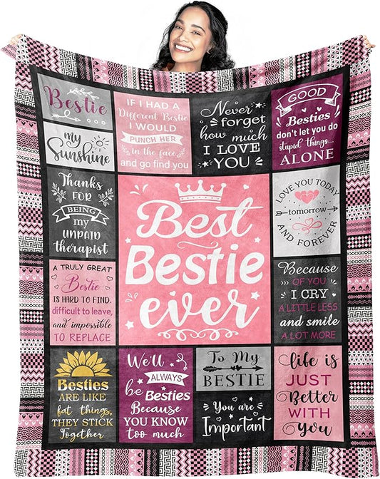 Bestie Birthday Gifts for Women Blanket 60"x50", Best Friend Birthday Gifts for Women, Best Friend Blanket, Christmas/BirthdayBlanket for Best Friend, Work Bestie Gifts