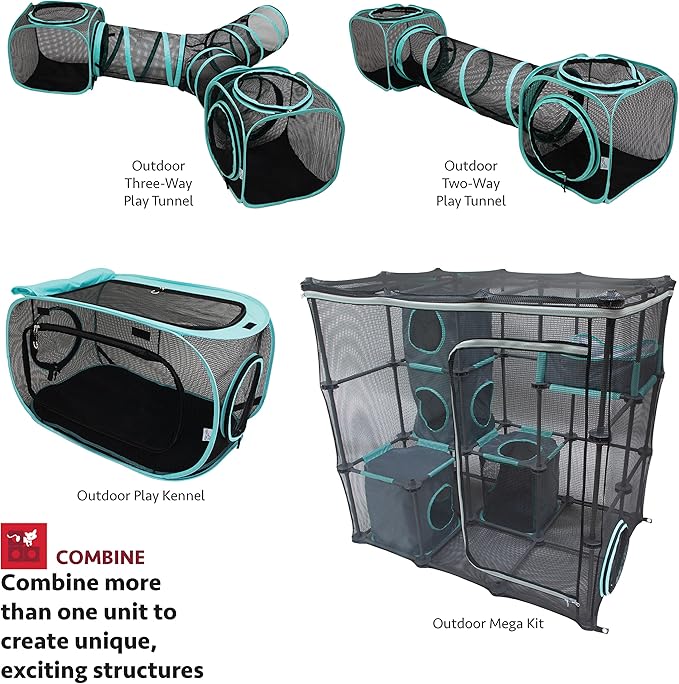 Kitty City Outdoor Catio Furniture and Play Kits for Cats, Outdoor Mega Kit