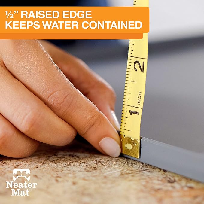 Neater Pet Brands Neater Mat Pet Mats for Food and Water, Dog Bowl Mat Waterproof Silicone, Pet Mat for Dog or Cat, Dog Food Mats for Floors Waterproof, Dog Water Mat & Dog Food Mat with Raised Edge