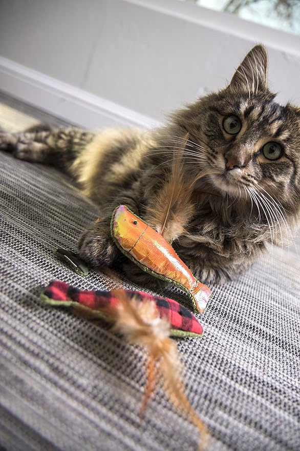 SmartyKat (3 Count Fish Friends Crinkle Catnip Cat Toys - Multi Color, 3 Count