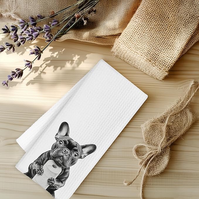 French Bulldog Hand Towels for Bathroom, Dog Bathroom Hand Towels, French Bulldog Bathroom Decor, Funny Hand Towels, Dog Bathroom Decor, French Bulldog Gifts, 16x24 Inch