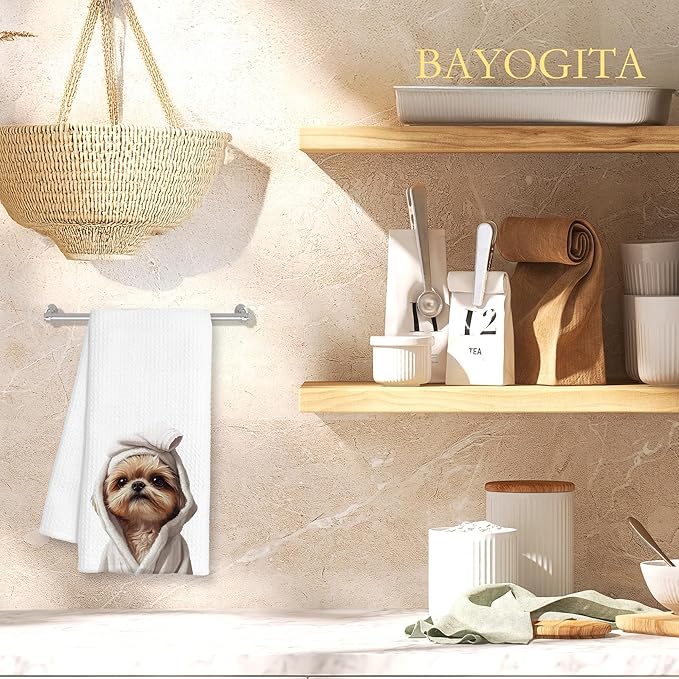 Shih Tzu Decor Gifts Bathroom Hand Towels - Funny Dog Bathroom Towel, Funny Animal Hand Towels for Restroom Decor, Shih Tzu Gifts for Women, Dog Lover Gifts, 16×24 Inches