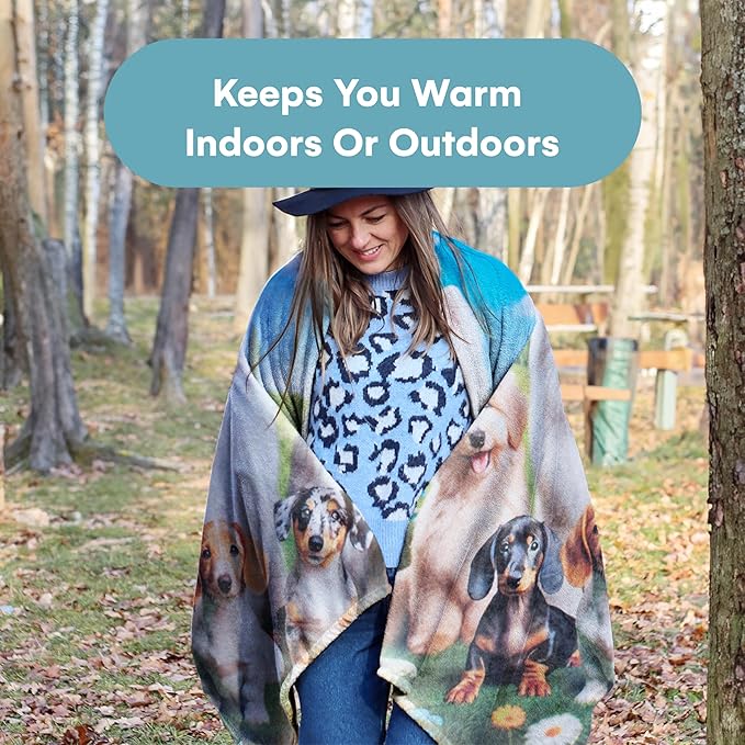 Dawhud Direct Adorable Puppy Fleece Blanket - Soft Plush, Cozy Throw for Kids and Adults, Colorful Blanket with Cute Puppies Print, Ideal for Beds, Couches, and Travel - 60 x 50 Inches