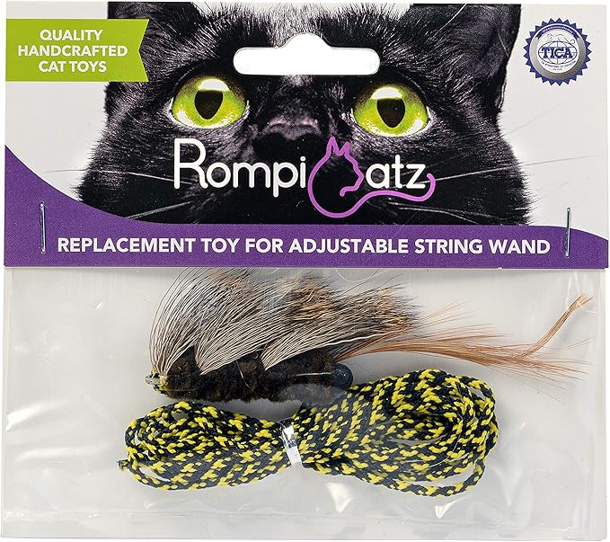 RompiCatz Replacement Interactive Cat Toy for Adjustable String Wand, Bug