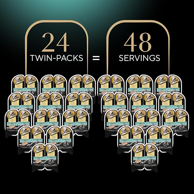 Sheba Perfect Portions Wet Cat Food Cuts in Gravy With Sustainable Tuna, 2.6 oz., Twin-Pack Trays (24 Count, 48 Servings)