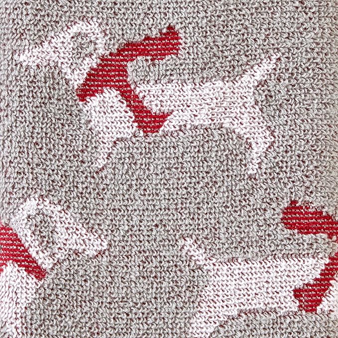 SKL Home Christmas/Winter Red Scarf Dachshunds Hand Towel 2pc Set for Bath/Kitchen/Bar & Gift, Gray