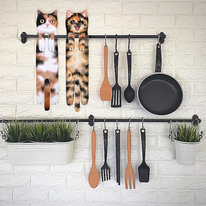 Cat Funny Hand Towels for Bathroom Kitchen - Cute Decorative Fairy Tale Cat Decor Hanging Washcloths Towels Super Absorbent Soft - Housewarming Birthday Christmas Fun Gifts for Women Cat Lovers