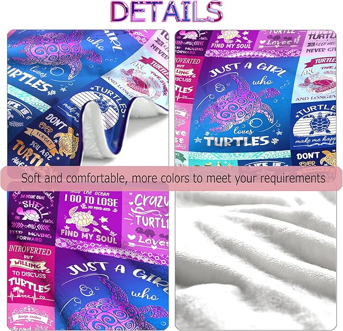 Turtle Blanket Ultra Soft Flannel Throw Blanket Lightweight Cozy Plush Blanket for Gifts for Turtle Lovers 50"X40"