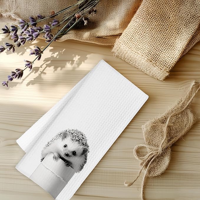 Hedgehog Bathroom Hand Towels, Hedgehogs Hand Towels for Bathroom, Funny Hand Towels, Hedgehog Bathroom Decor, Hedgehog Gifts for Hedgehog Lovers Women, 16x24 Inch
