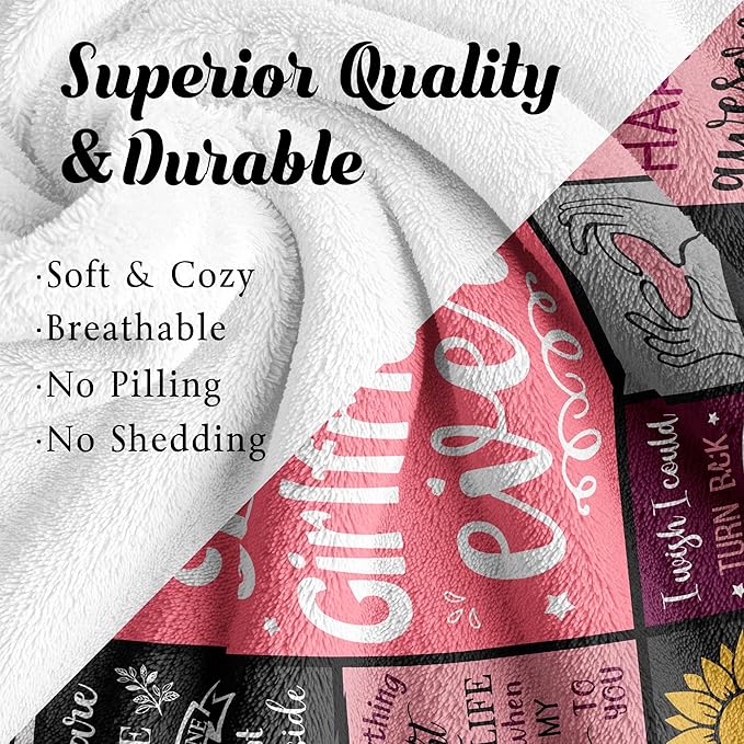 Gifts for Girlfriend Blanket 60"x50", Girlfriend Birthday Gifts for Women, Gift for Girlfriends, Cute Birthday Anniversary Romantic Blanket for Girlfriends