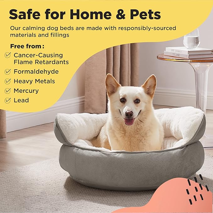 Best Friends by Sheri Pet Throne Gray Jumbo Round Orthopedic Cat and Dog